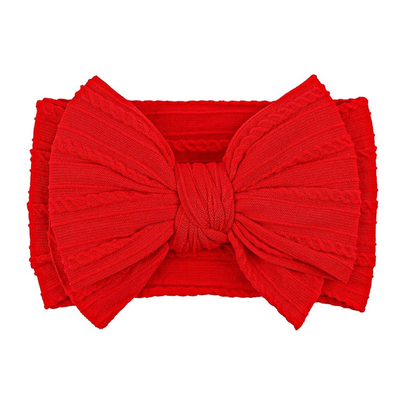 LemonSpace Store Handmade Red Baby Girls Bows Soft Stretchy Nylon Hair Bands Hair Accessories Baby headbands with Bows for Newborn Baby Girls Infant Toddlers Kids(Red) - Image 1
